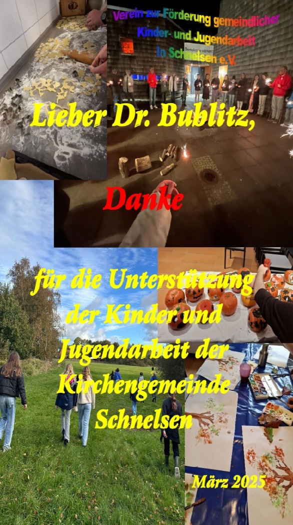 Danksagung der Kirchengemeinde Schnelsen im März 2025 Zahnarztpraxis Dr. Bublitz Hamburg